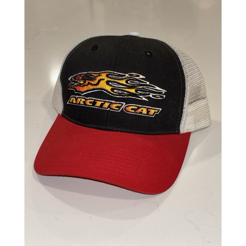 NOS Arctic Cat distinctive fire cat/flame logo design Snap Back